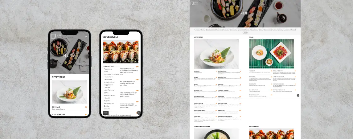 All screens from full website design